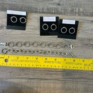 David Yurman style earring and bracelet lot